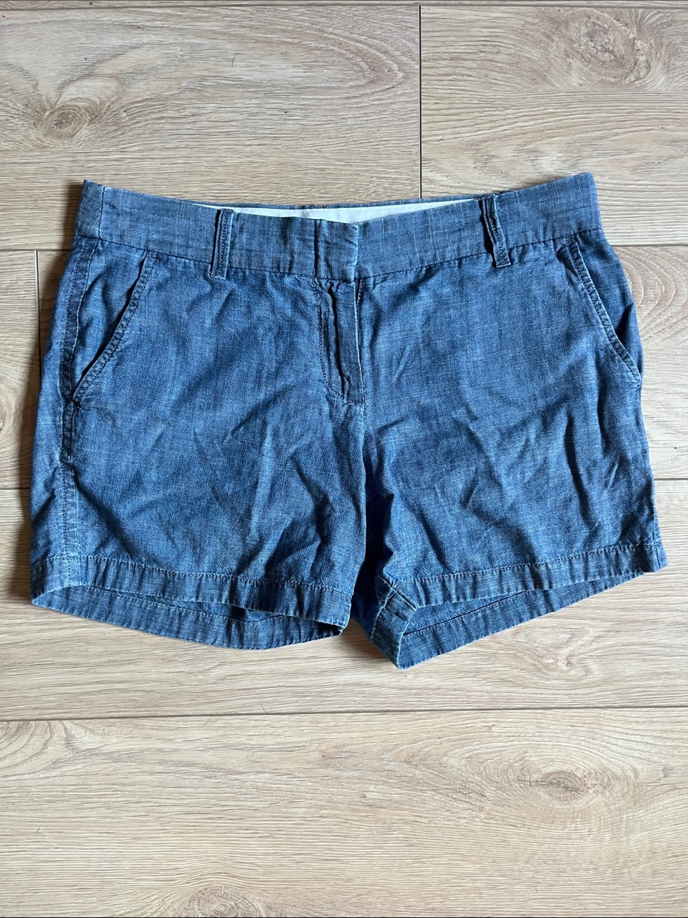 J. Crew Chambray Linen-Blend Shorts in Denim Blue